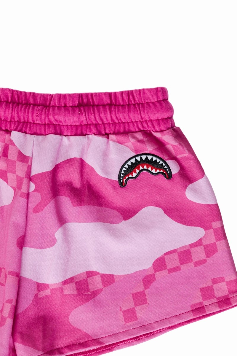 Pink Sprayground Camo Kids' Shorts | 701848971