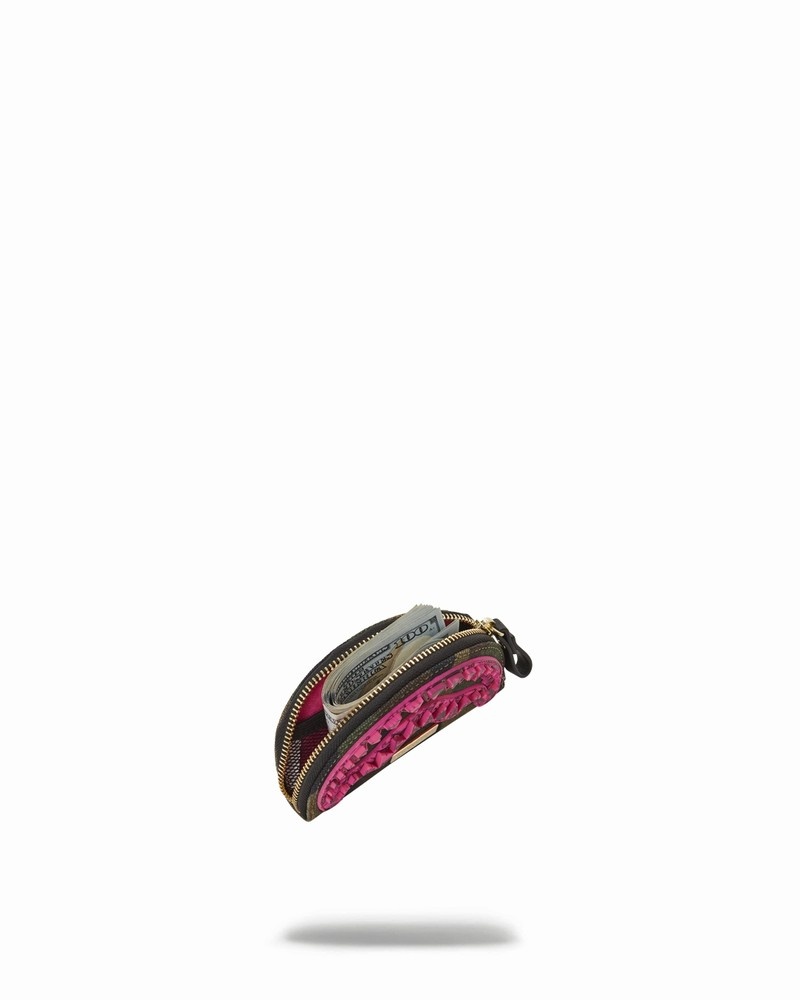 Pink Sprayground Drop Zone Men's Pouches | 668936642