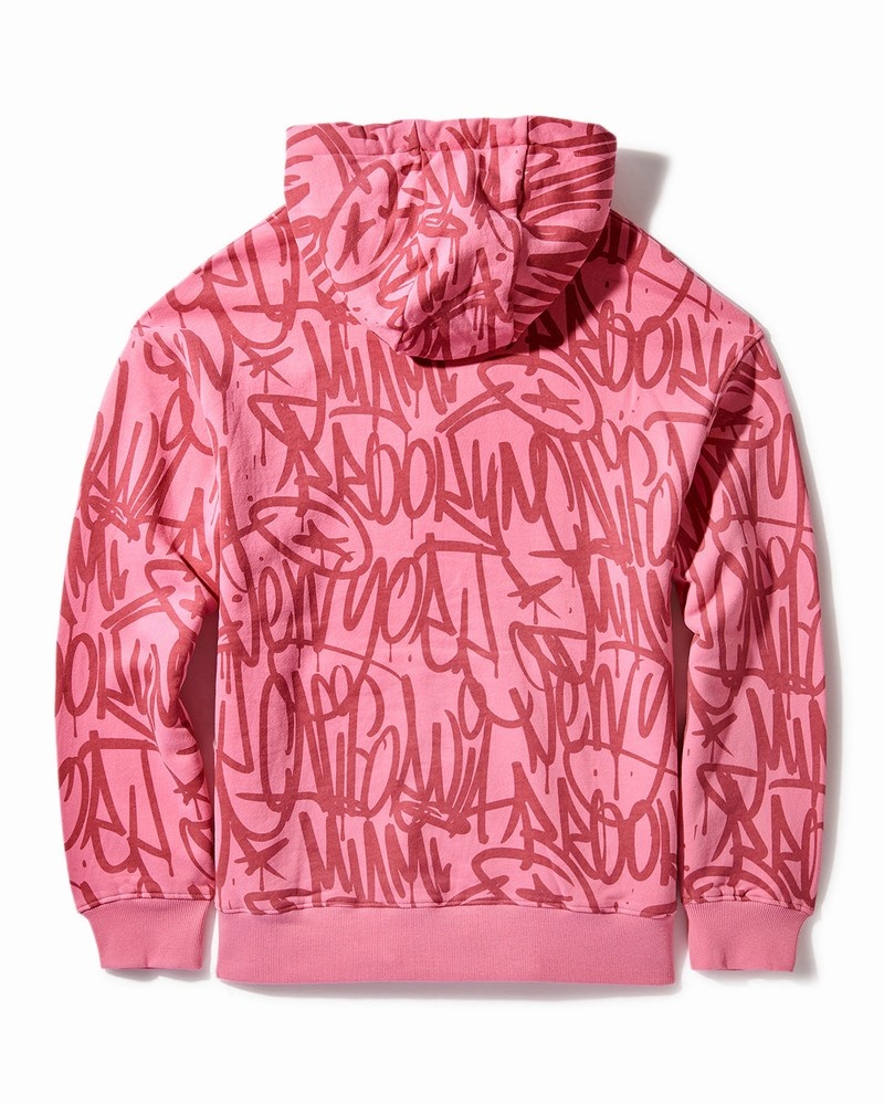 Pink Sprayground Graffiti Pullover Men's Hoodie | 321379579