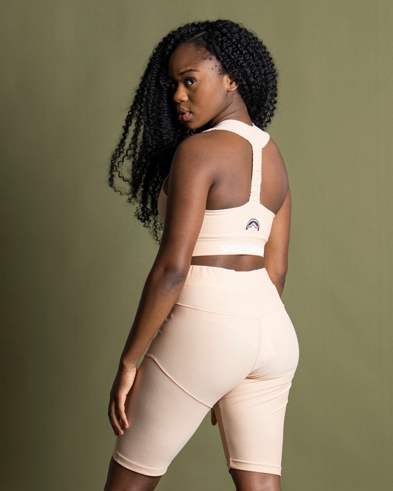 Pink Sprayground Leggings Slim Women's Shorts | 193272827
