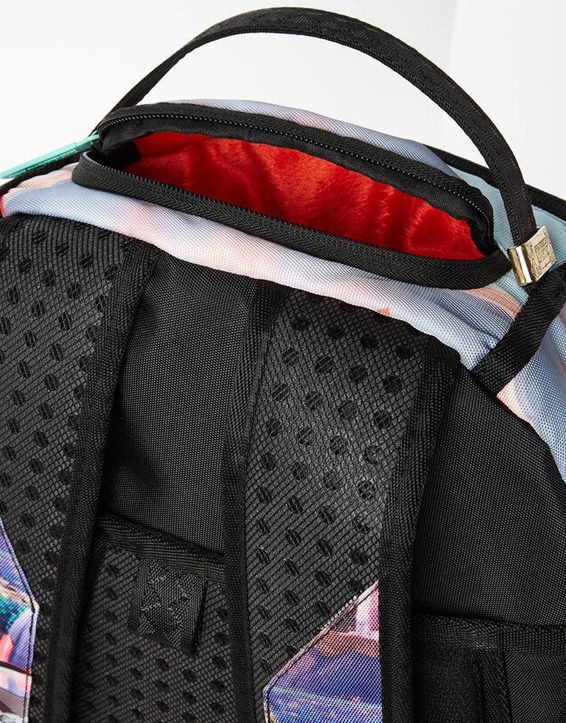 Pink Sprayground Lips And Famous Men's Backpacks | 697888621