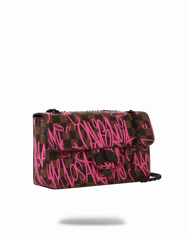 Pink Sprayground Sharks In New York Men's Clutch Bags | 35249048