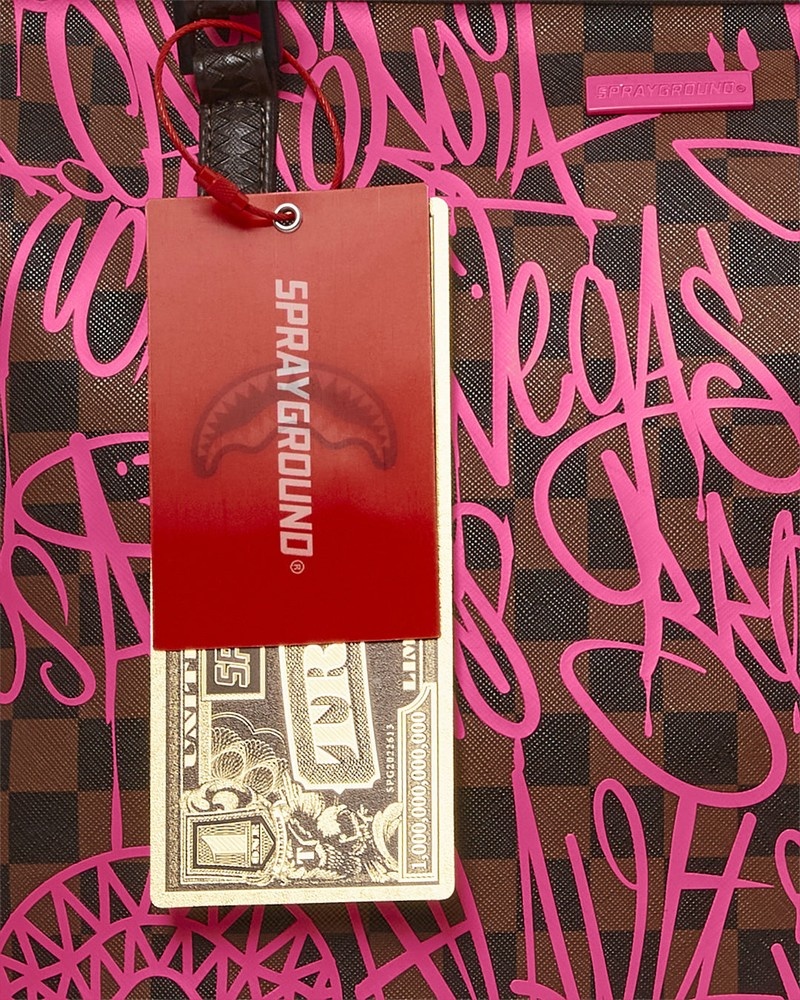 Pink Sprayground Sharks In New York Men's Tote Bags | 221458764