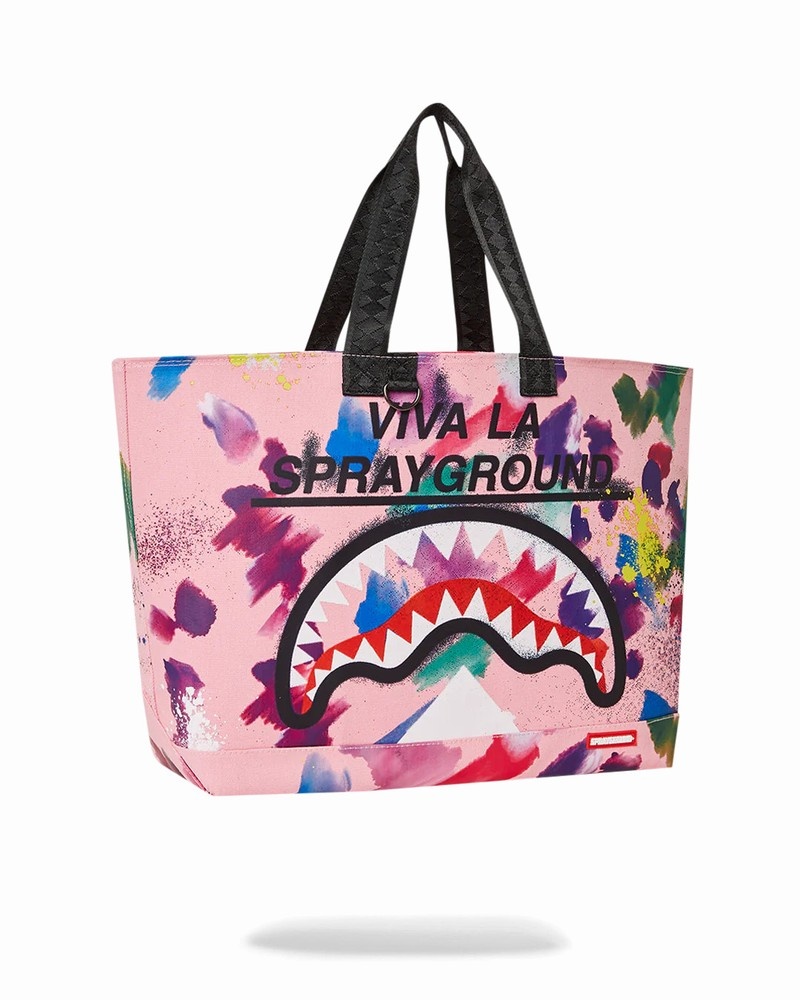 Pink Sprayground Viva La Sprayground Men's Tote Bags | 336128659