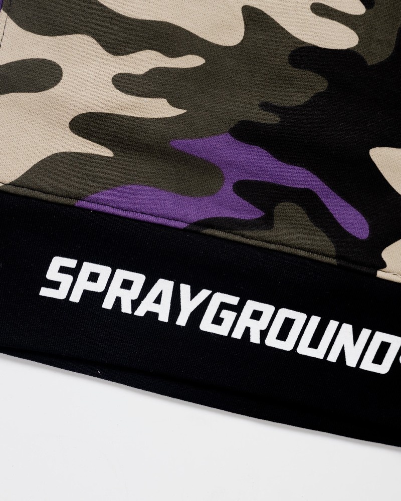 Purple Sprayground Bermuda Camo Men's Shorts | 844706311