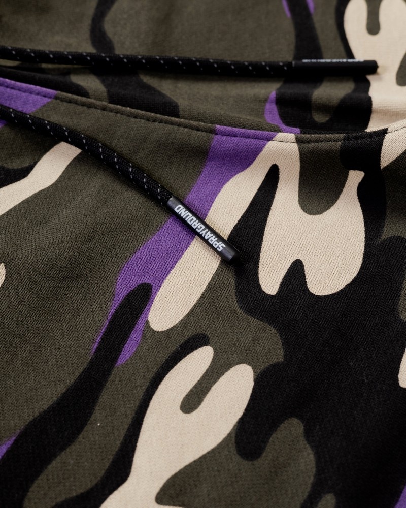 Purple Sprayground Bermuda Camo Men's Shorts | 844706311