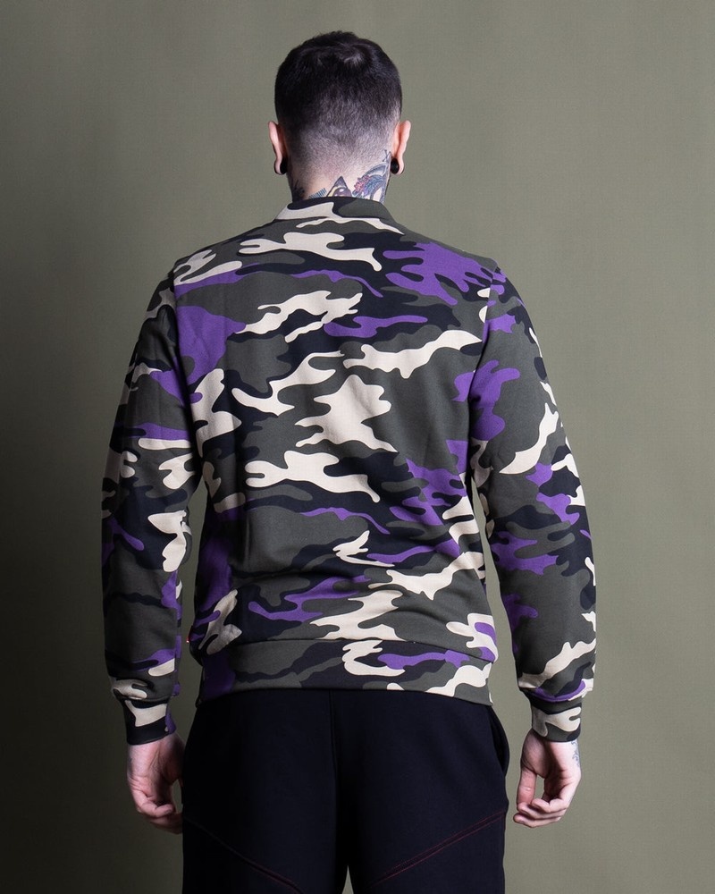 Purple Sprayground Camo Jacket Men's Sweatshirts | 699587345