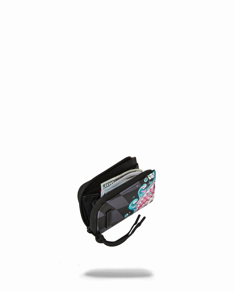 Purple Sprayground Crazy Eyes Men's Wallets | 430973479