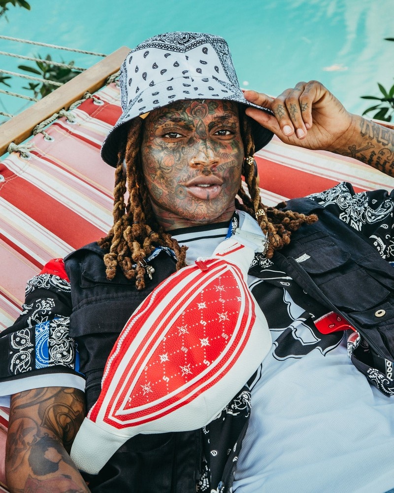 Red Sprayground Bandana Men's Waist Bags | 887399726