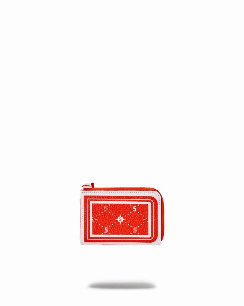 Red Sprayground Bandana Men's Wallets | 425277085