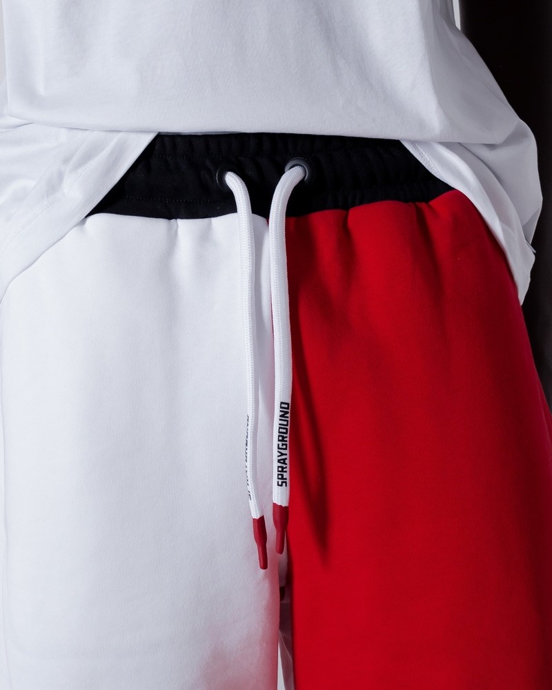 Red Sprayground Bermuda Color Block Men's Shorts | 317330314