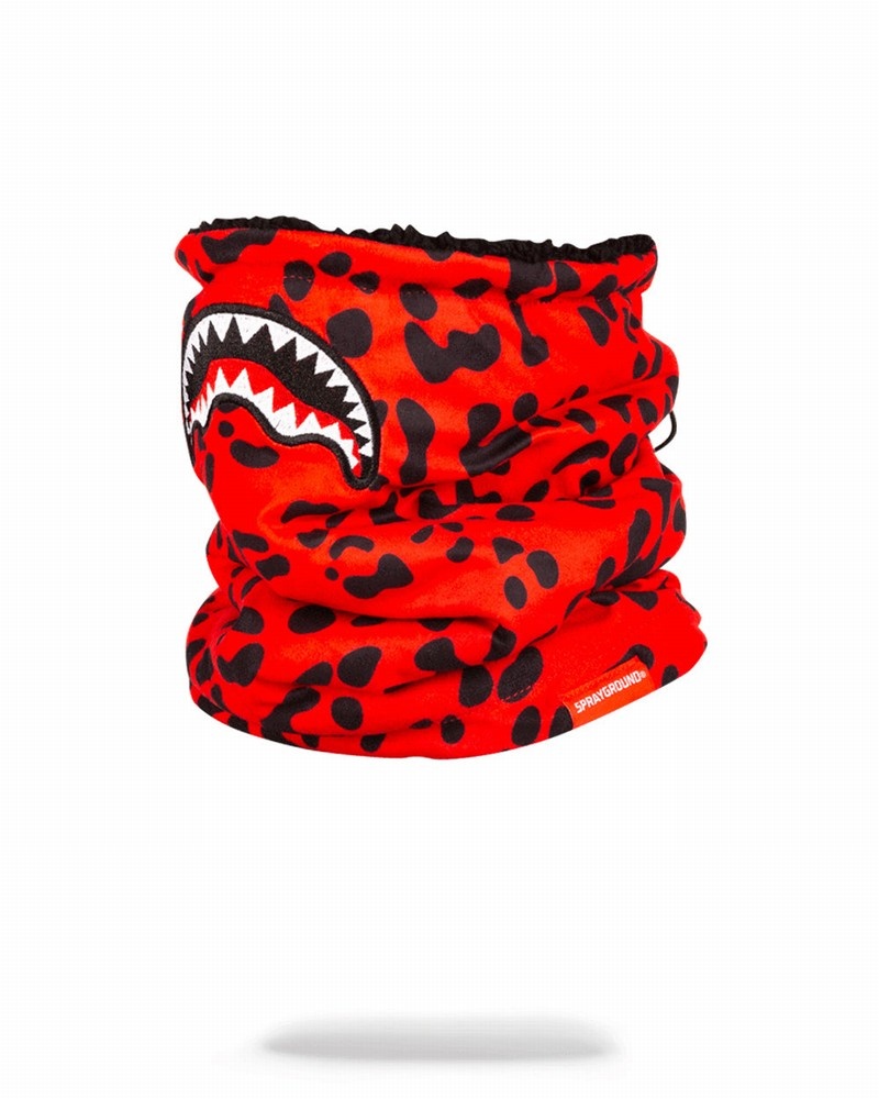 Red Sprayground Leopard Women's Neck Warmer | 773295334