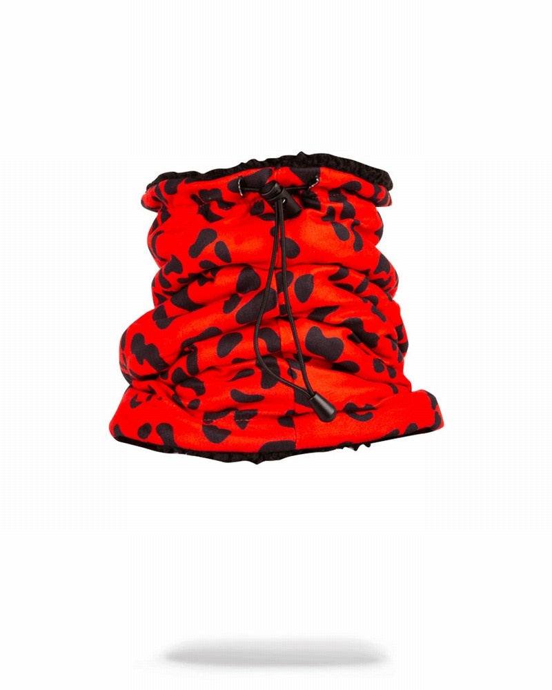 Red Sprayground Leopard Women's Neck Warmer | 773295334