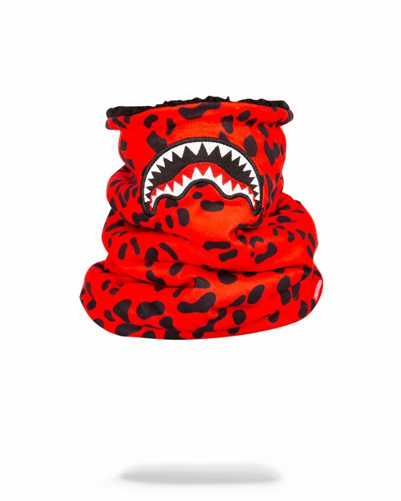 Red Sprayground Leopard Women\'s Neck Warmer | 773295334