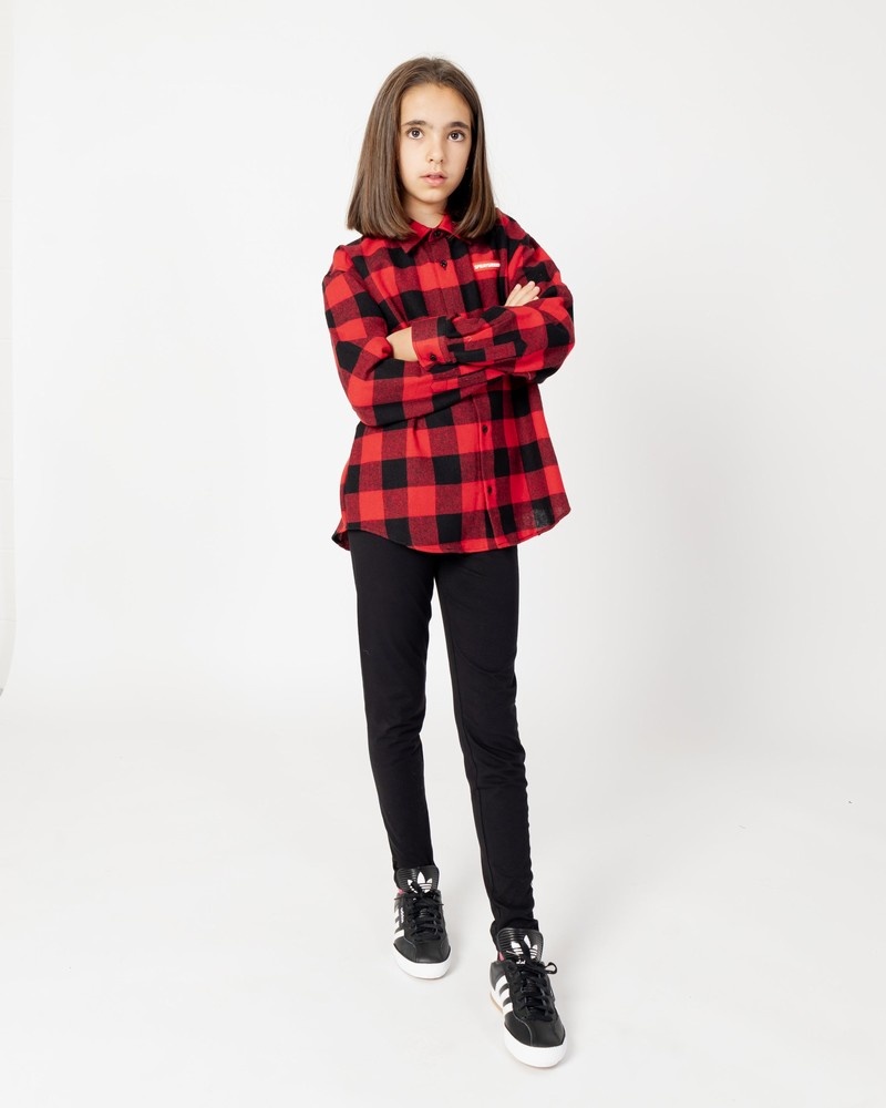 Red Sprayground Long-sleeved Check Flan Kids' Shirts | 753667540