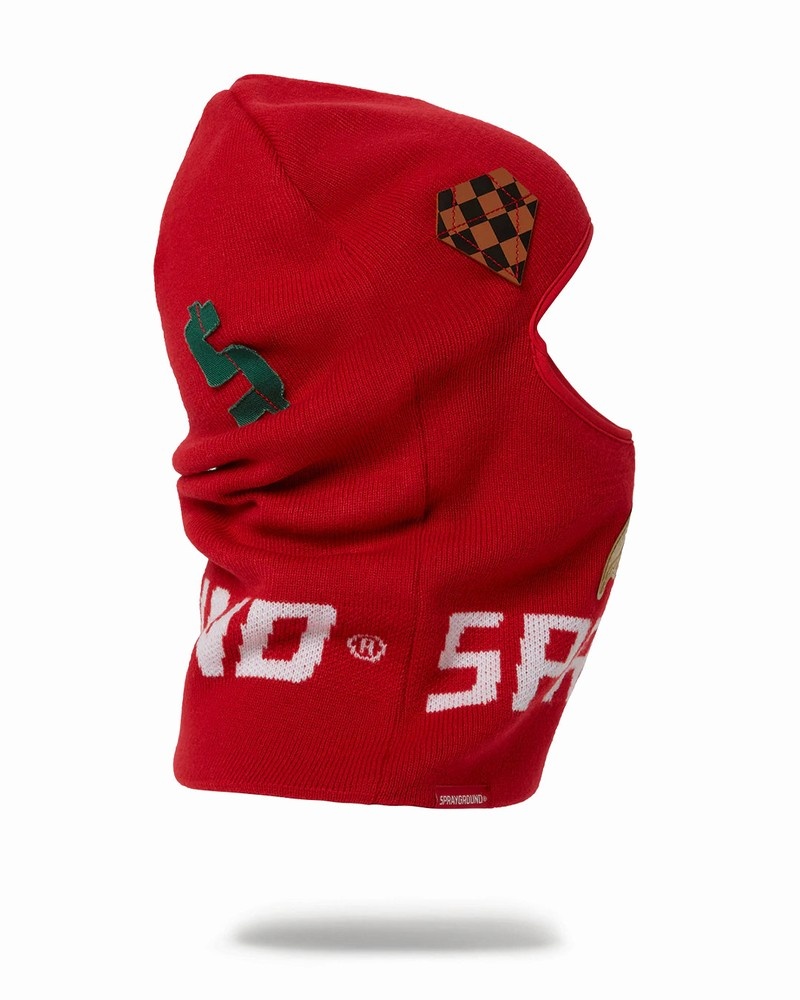 Red Sprayground Lux Patches Women's Ski Masks | 364293349