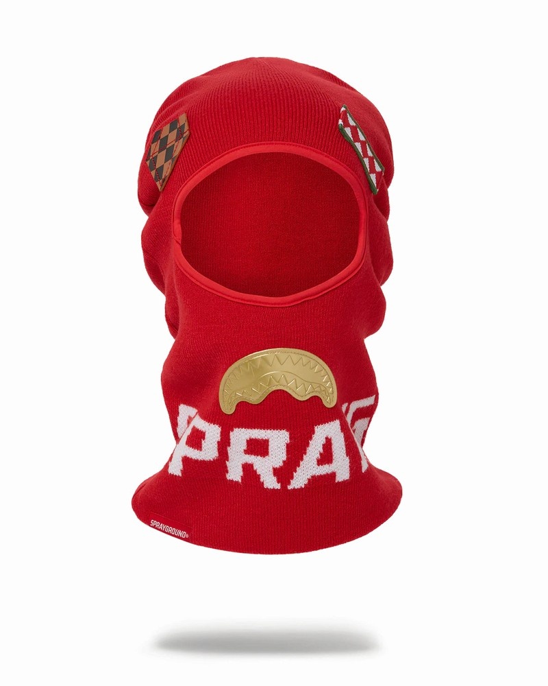 Red Sprayground Lux Patches Women\'s Ski Masks | 364293349