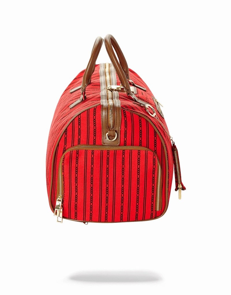Red Sprayground Reverse Sharks In Paris Men's Duffle Bags | 107038391