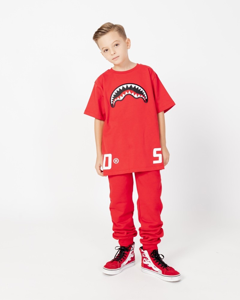 Red Sprayground Smooth Kids' T Shirts | 244681460