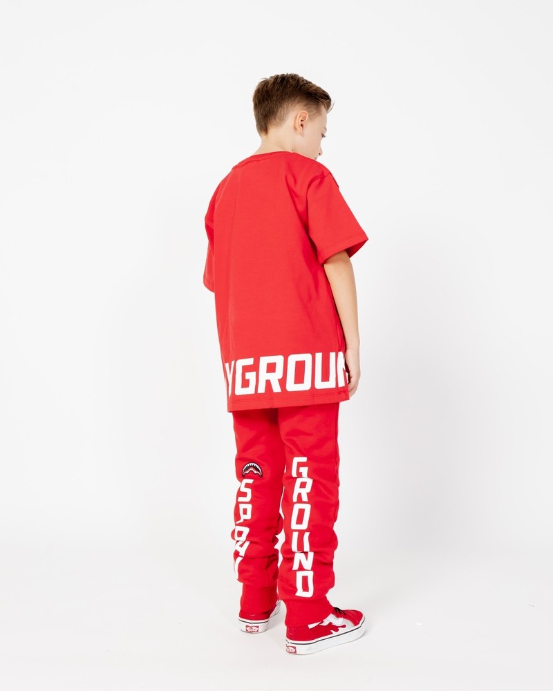 Red Sprayground Smooth Kids' T Shirts | 244681460