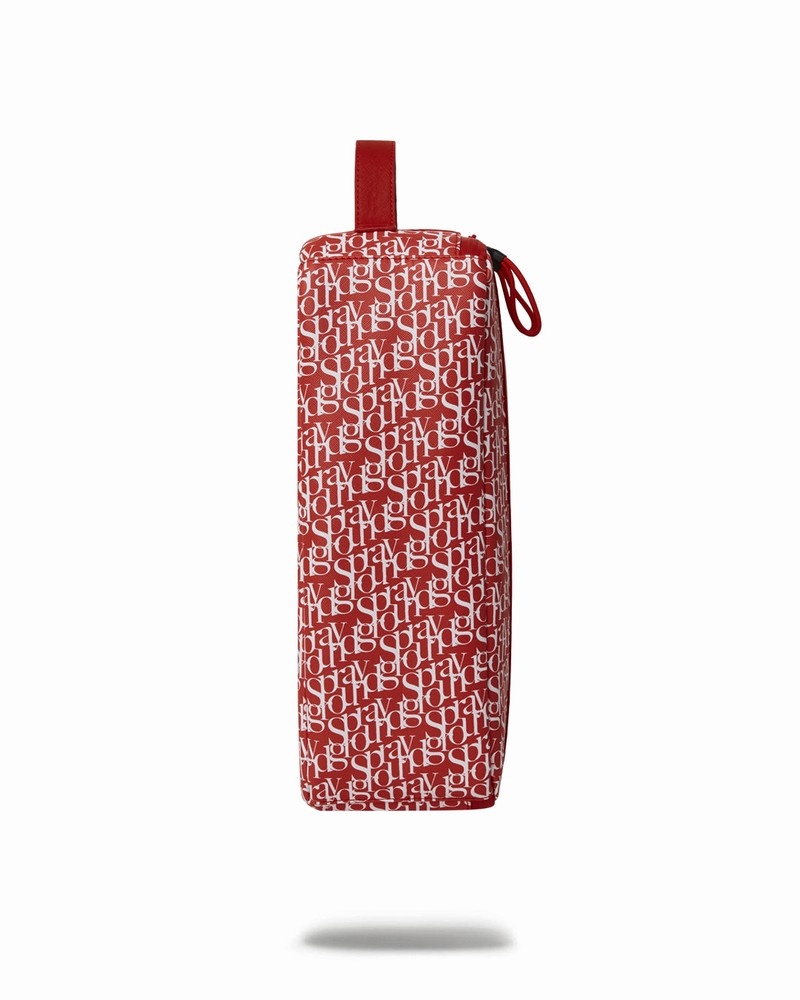 Red Sprayground Tri Split Sneaker Holder Men's Clutch Bags | 972145442