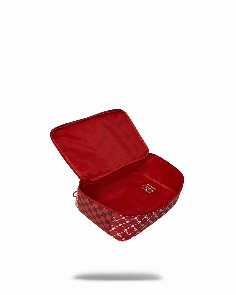 Red Sprayground Tri Split Sneaker Holder Men's Clutch Bags | 972145442