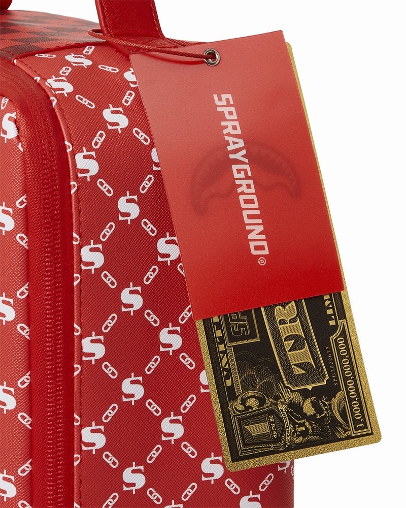 Red Sprayground Tri Split Sneaker Holder Men's Clutch Bags | 972145442