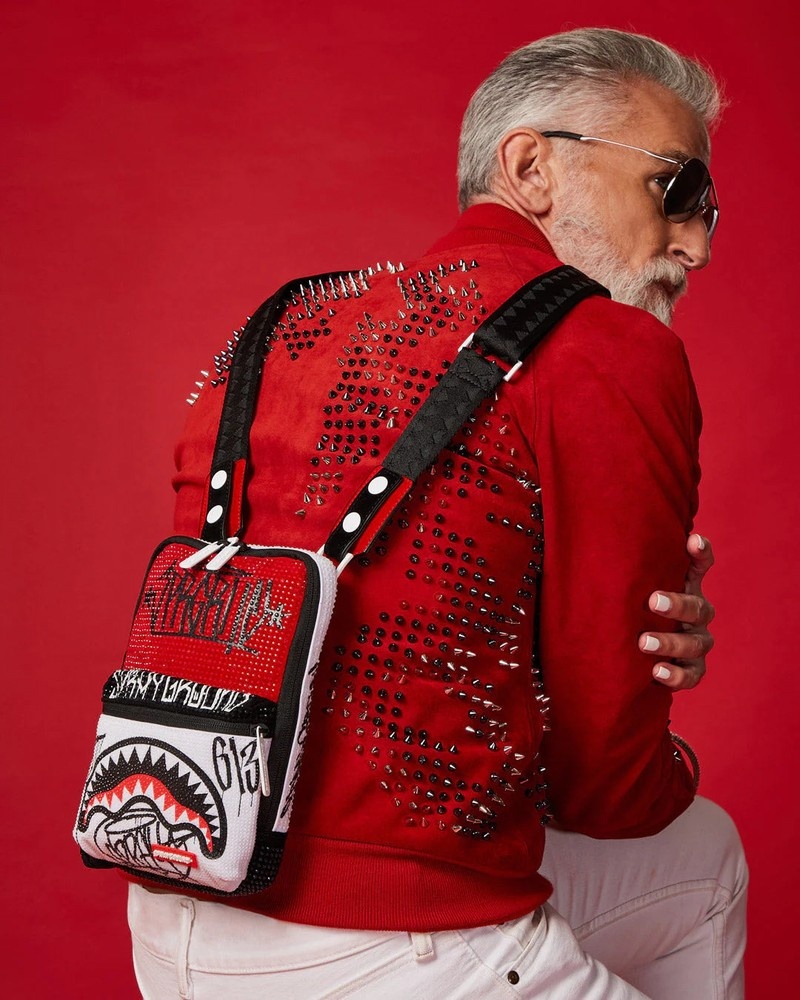 Red Sprayground Vandal Trinity Men's Shoulder Bags | 155801245