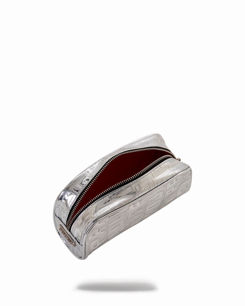Silver Sprayground Metallic Infiniti Men's Pouches | 970423364