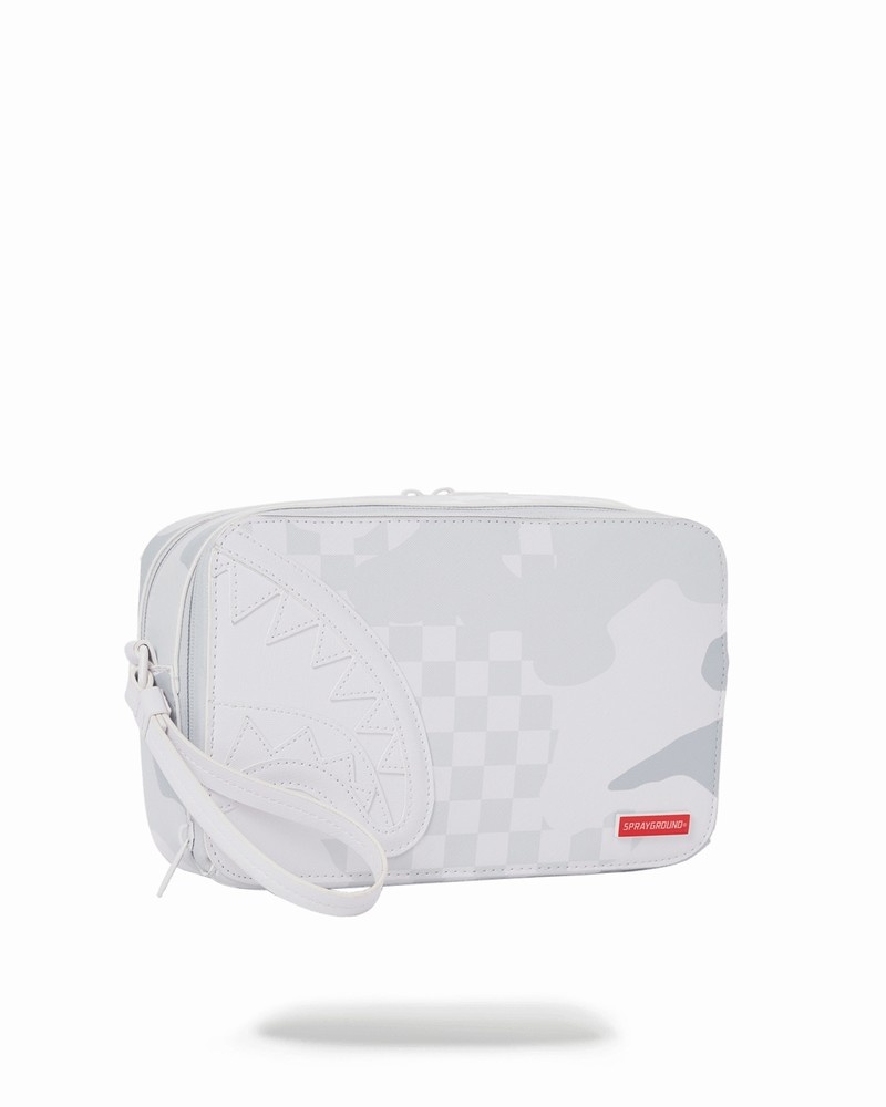 White Sprayground 3am Le Blanc Men's Toiletry Bags | 16548891