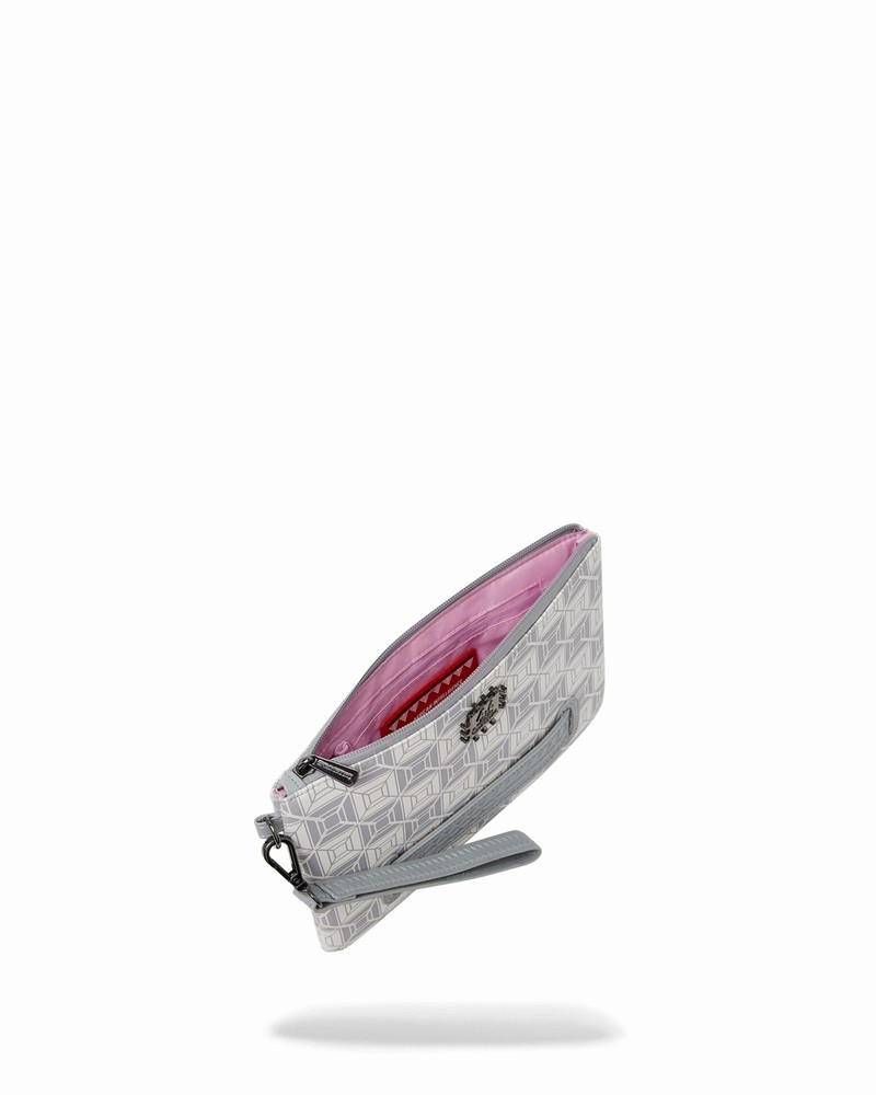 White Sprayground A.I.8 African Intelligence Booked & Busy Crossover Men's Clutch Bags | 264261836