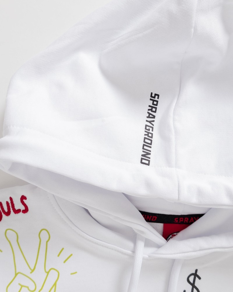 White Sprayground Alien Doodle Men's Hoodie | 288169857