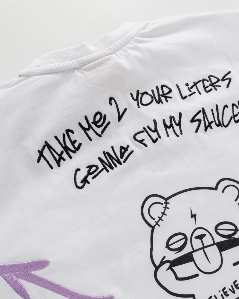 White Sprayground Alien Doodle Regular Women's T Shirts | 858164480