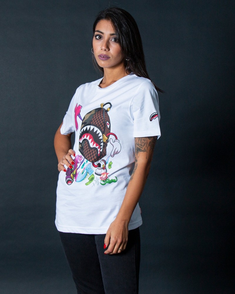 White Sprayground Bag Walker Women's T Shirts | 950873867