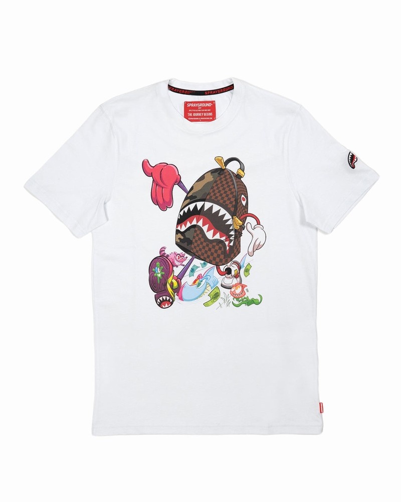 White Sprayground Bag Walker Women\'s T Shirts | 950873867