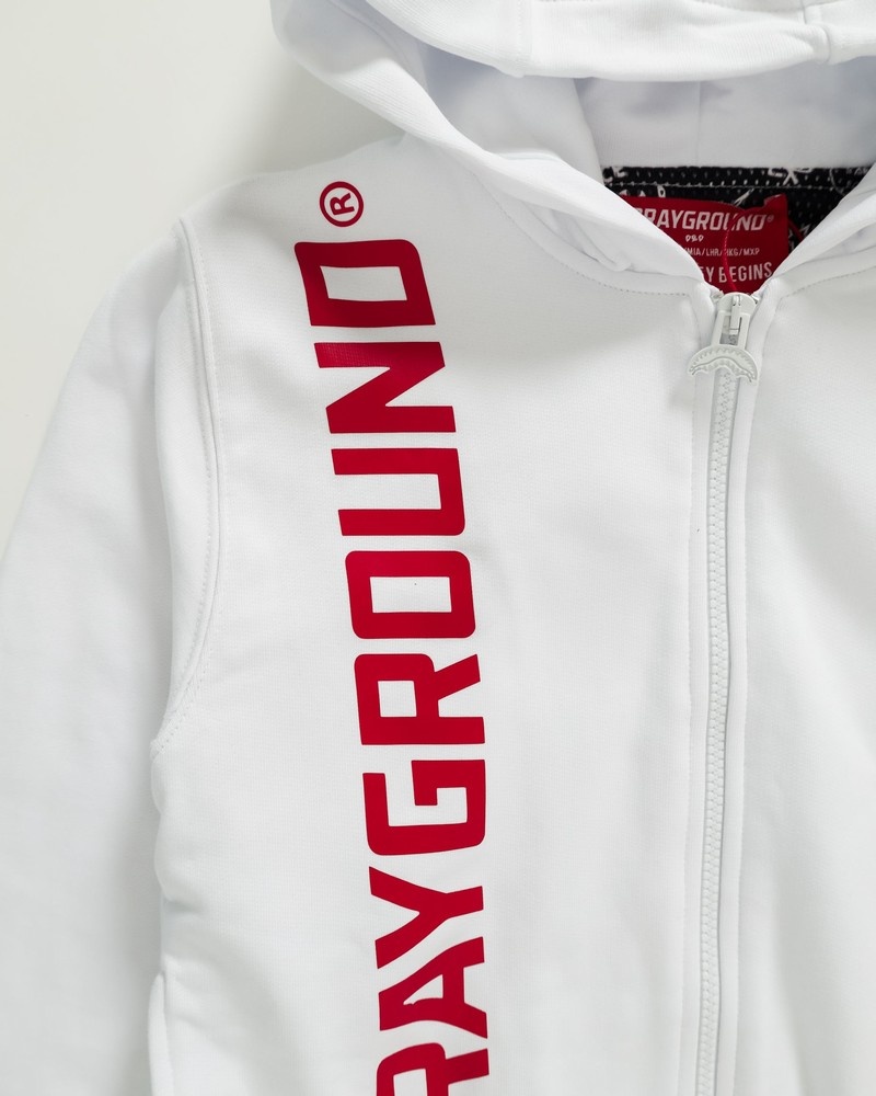 White Sprayground Basic Fullzip Kids' Hoodie | 413829527