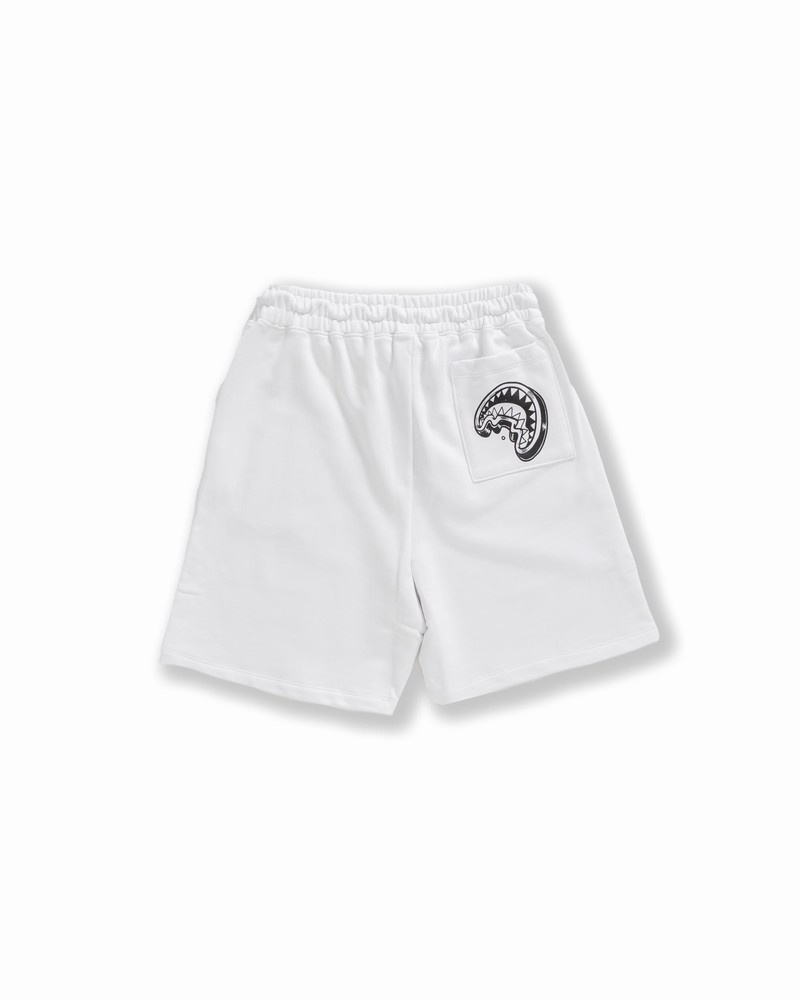 White Sprayground Bermuda B&w Comic Shark Basket Women's Shorts | 122650500