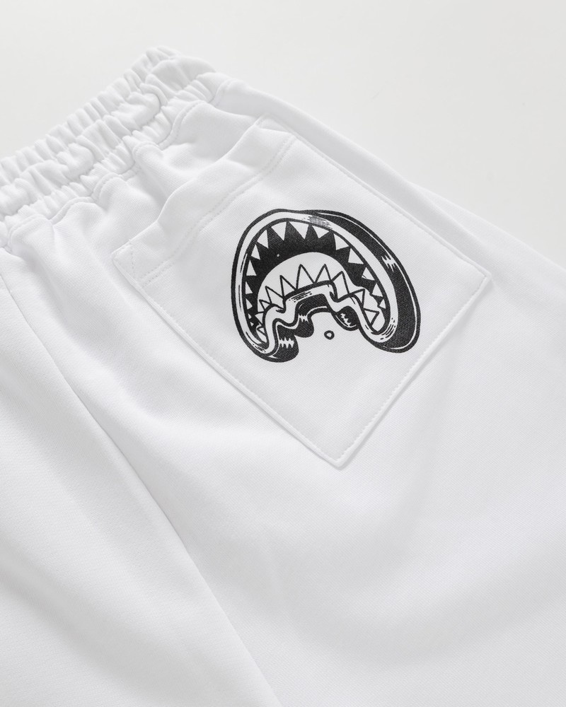 White Sprayground Bermuda B&w Comic Shark Basket Women's Shorts | 122650500