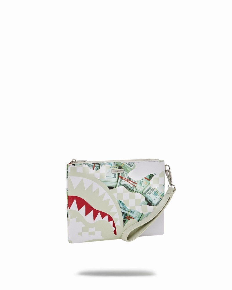 White Sprayground Ferociou$ Crossover Men's Clutch Bags | 531033325
