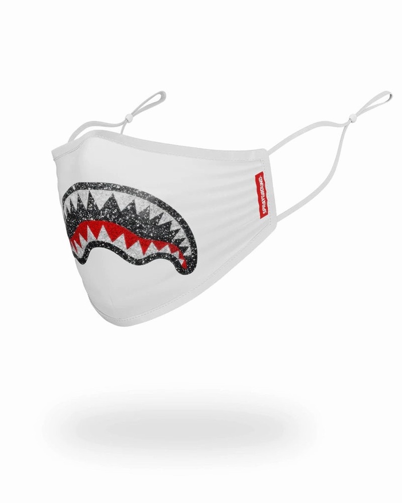 White Sprayground Fixed Filter Trinity Shark Fashion Women's Face Masks | 804348168