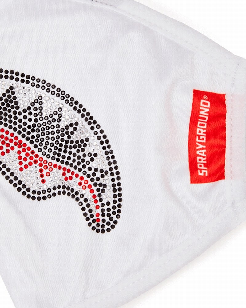 White Sprayground Fixed Filter Trinity Shark Fashion Men's Face Masks | 269274709