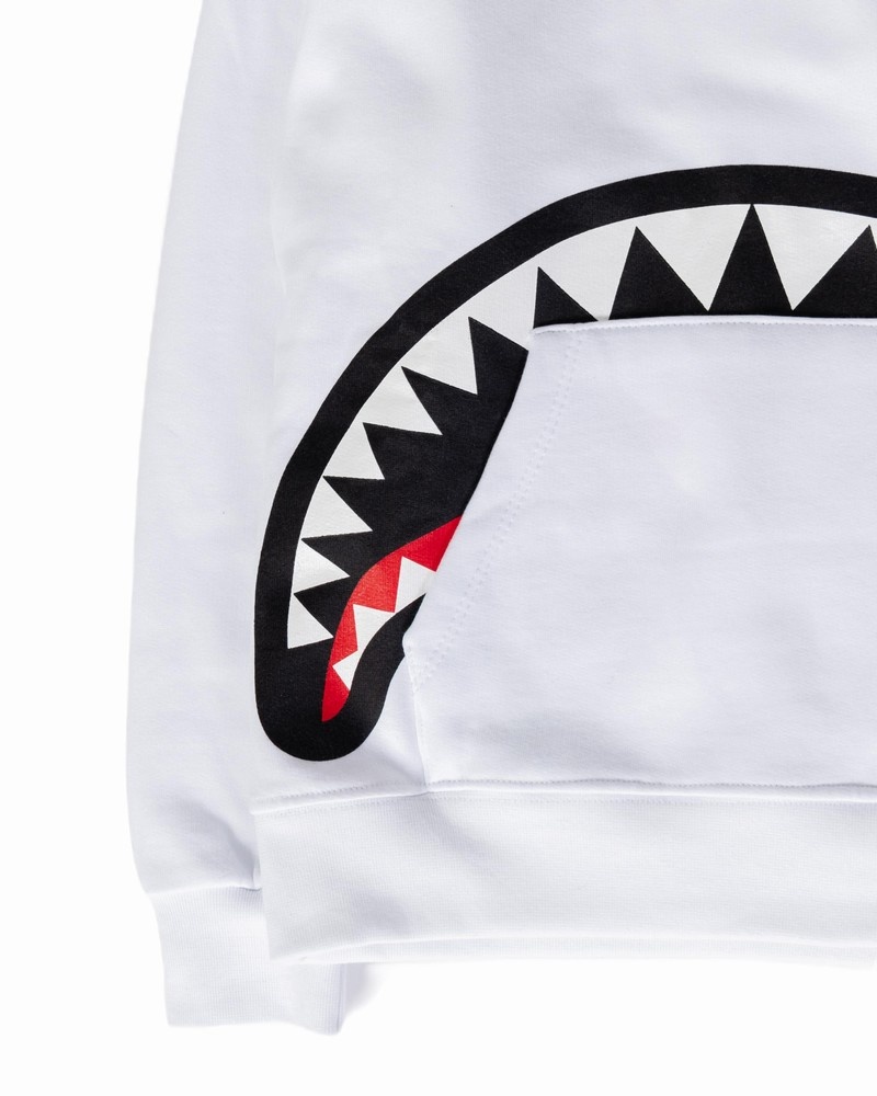 White Sprayground Hidden Shark Kids' Hoodie | 696147268