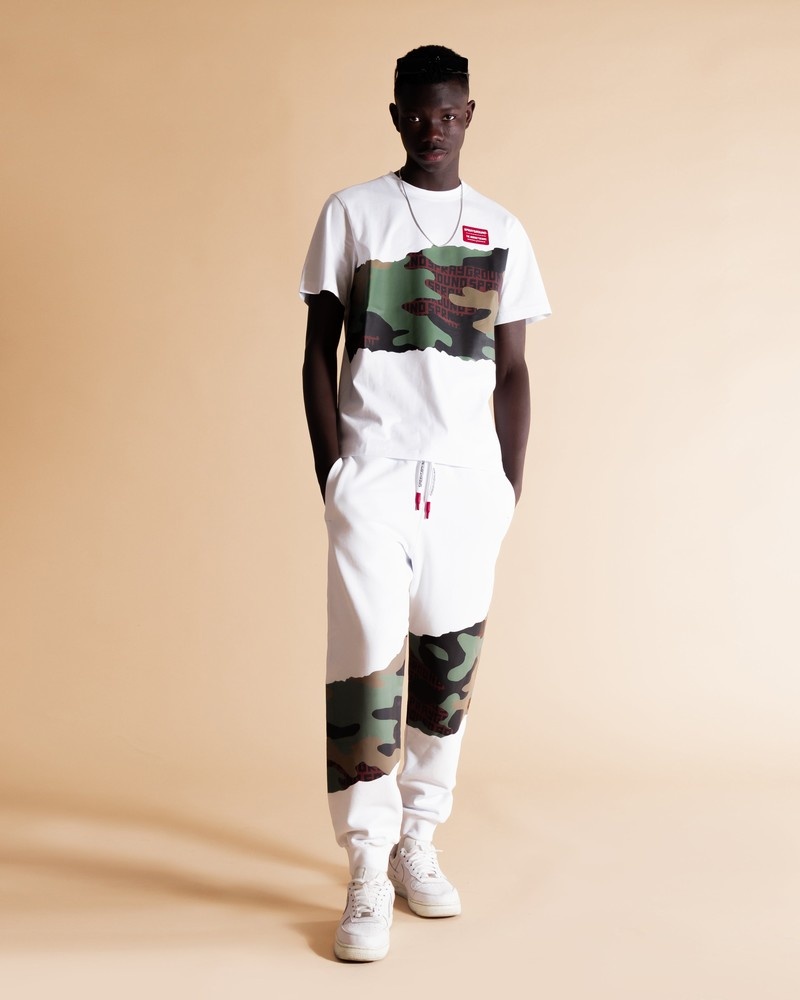 White Sprayground Joggers Andre Camo Men's Pants | 891871883