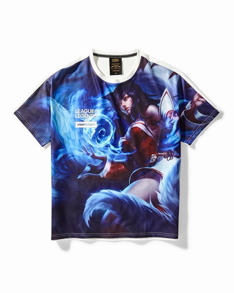White Sprayground League Of Legends Ahri Women\'s T Shirts | 569752213