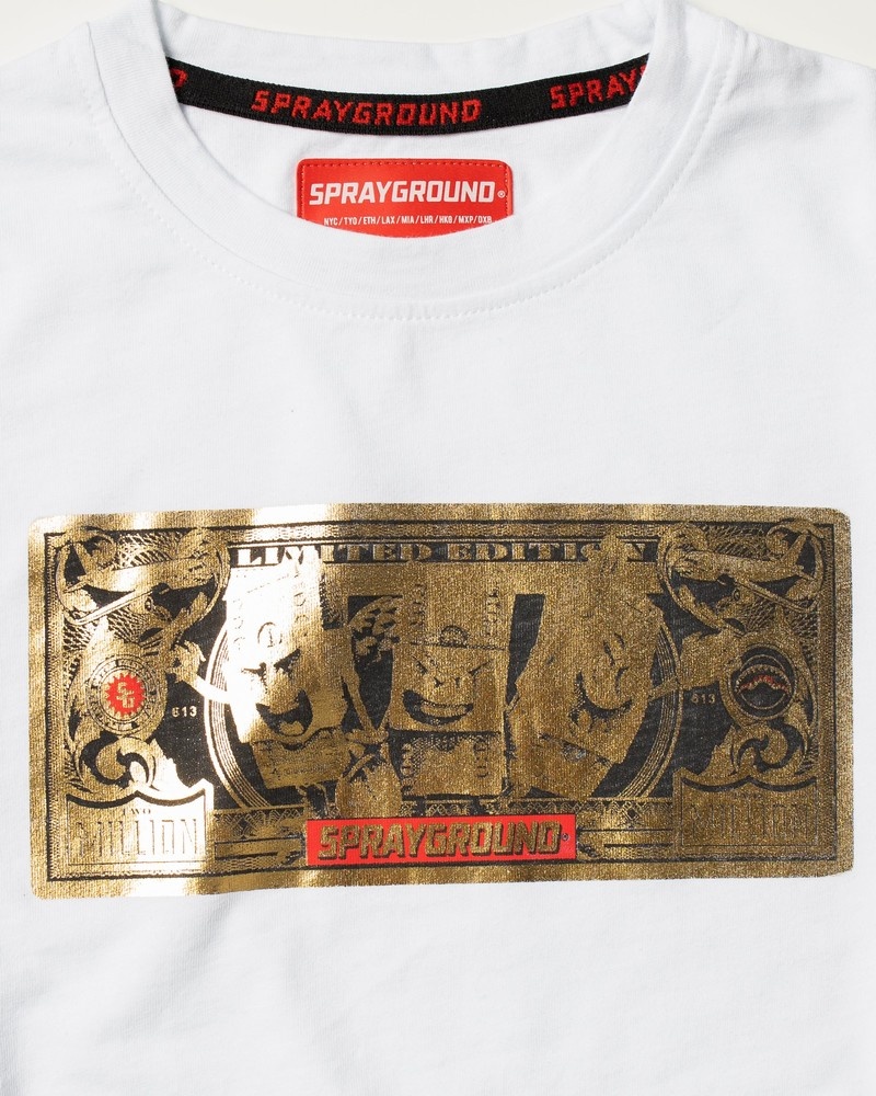 White Sprayground Madabout Money Kids' T Shirts | 544673635