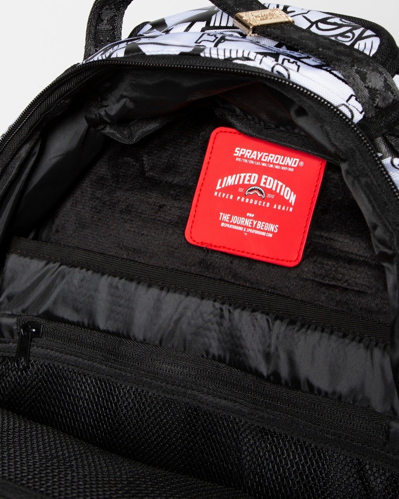 White Sprayground Money Boys Attack Men's Backpacks | 442518916