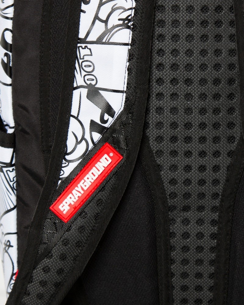 White Sprayground Money Boys Attack Men's Backpacks | 442518916