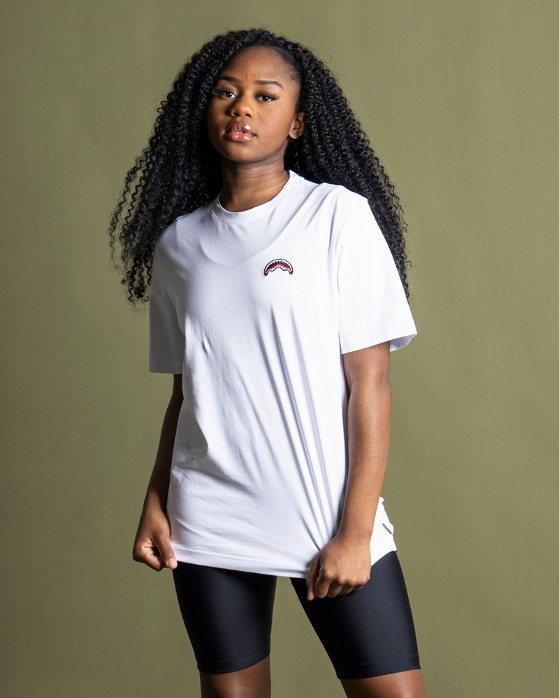 White Sprayground Money Women's T Shirts | 350441071