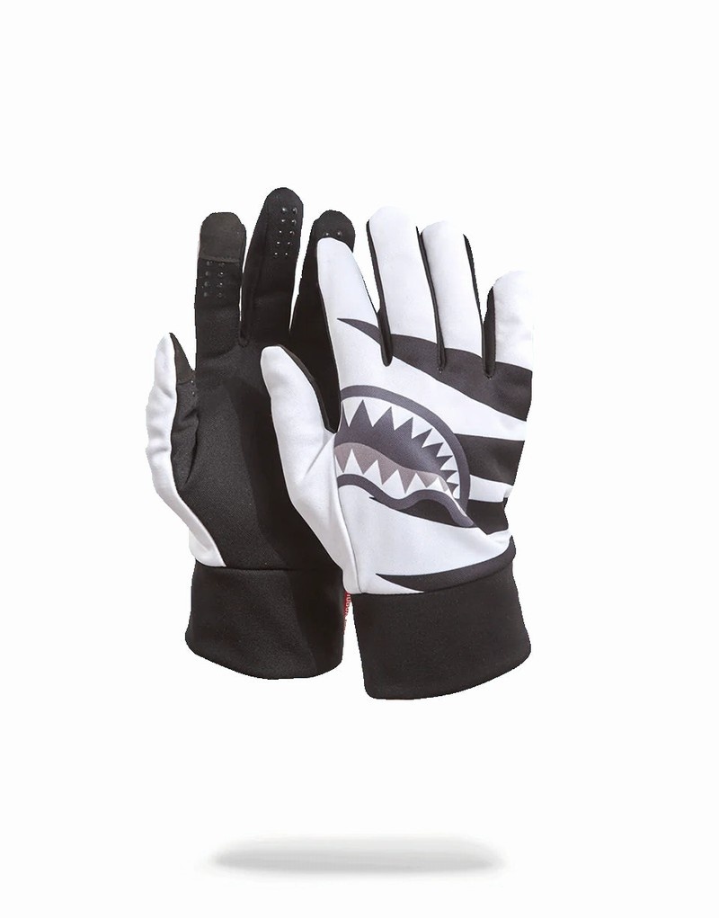 White Sprayground Phantom Slash Shark Women\'s Gloves | 426187360