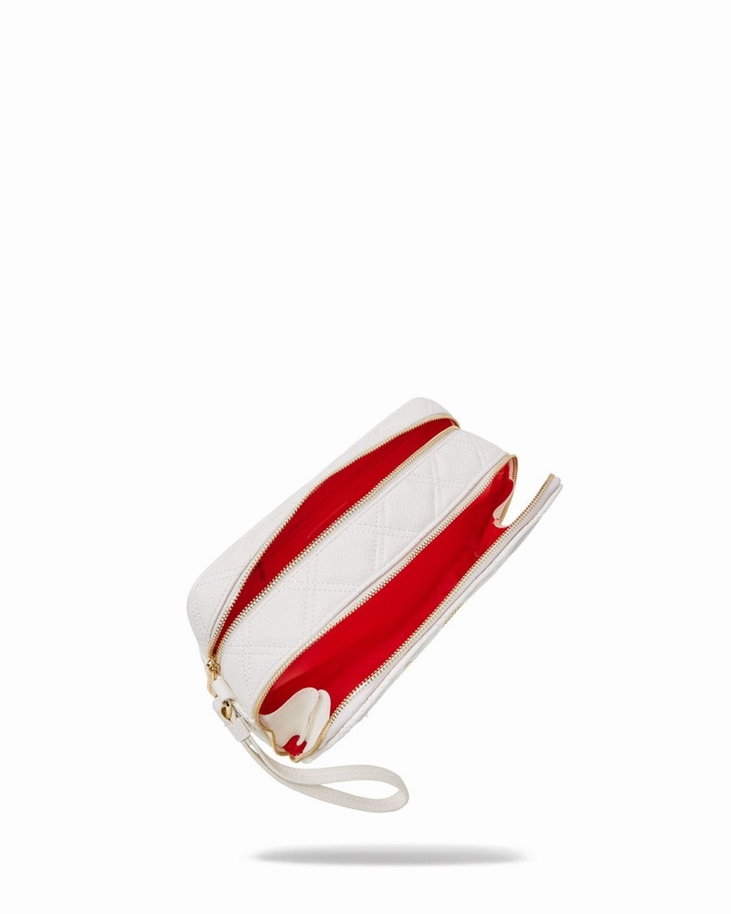 White Sprayground Pochette Riviera Gold Men's Toiletry Bags | 902165681